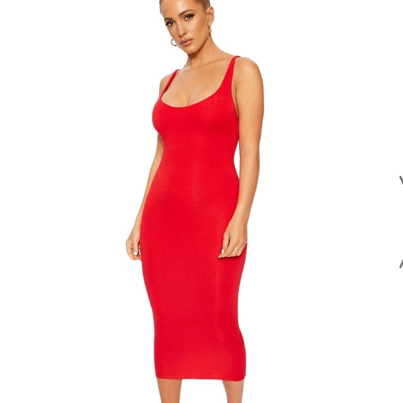 New Naked Wardrobe red nw tank midi stretchy dress - Picture 4 of 8